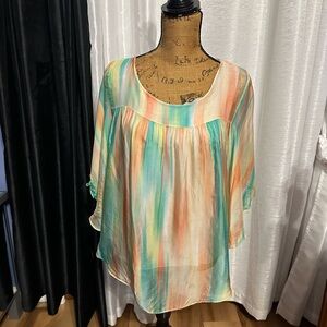 Elle Pastel Striped Blouse XL